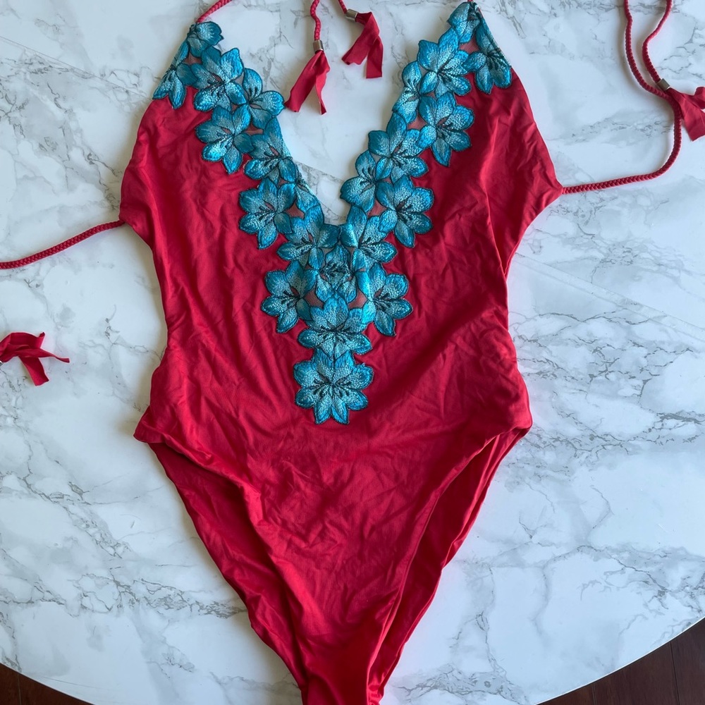 Blue life floral one piece